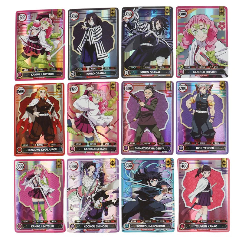 50PCS Demon Slayer Cards English Version SSR Card Ultra Rare Card