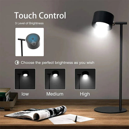 Magnetic Touchable LED USB Rechargeable Table Lamp 360 Rotate Cordless