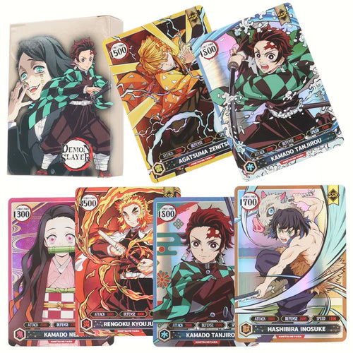 50PCS Demon Slayer Cards English Version SSR Card Ultra Rare Card
