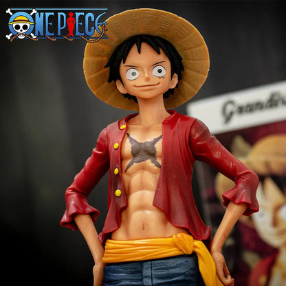 Hot 28cm  One Piece Anime Figure Confident Smiley Luffy Three Form