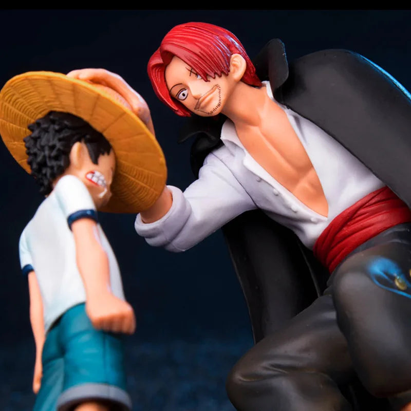 17Cm Anime Figure One Piece Luffy Four Emperors Shanks Straw Hat Luffy