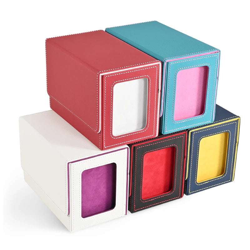 Card Deck Box with 2 Commander Display, Double Deck Box for 140+