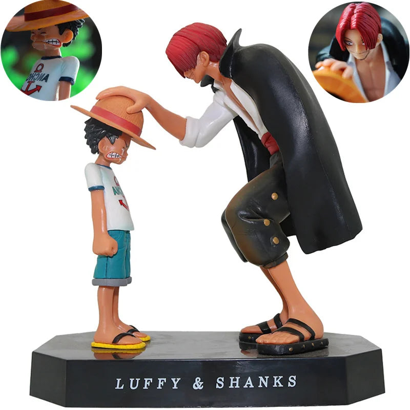 17Cm Anime Figure One Piece Luffy Four Emperors Shanks Straw Hat Luffy