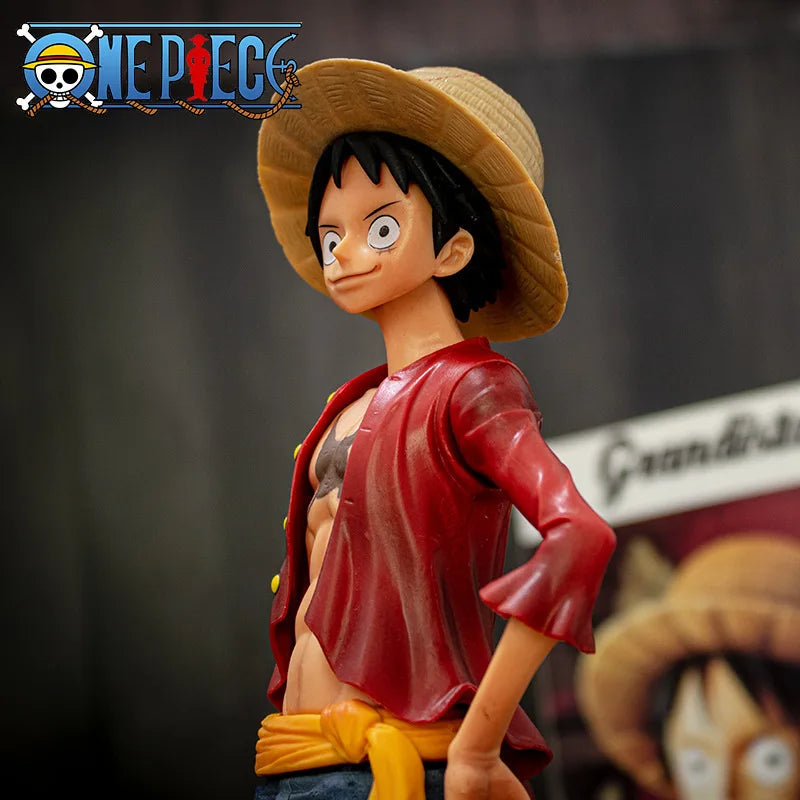Hot 28cm  One Piece Anime Figure Confident Smiley Luffy Three Form