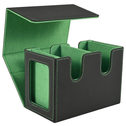 Card Deck Box with 2 Commander Display, Double Deck Box for 140+