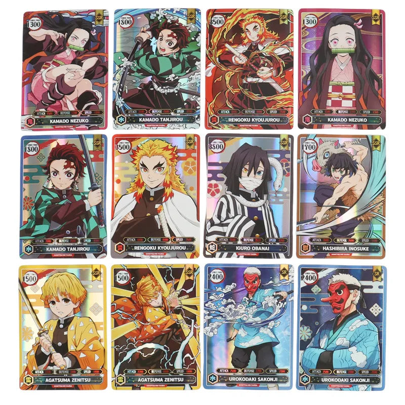 50PCS Demon Slayer Cards English Version SSR Card Ultra Rare Card