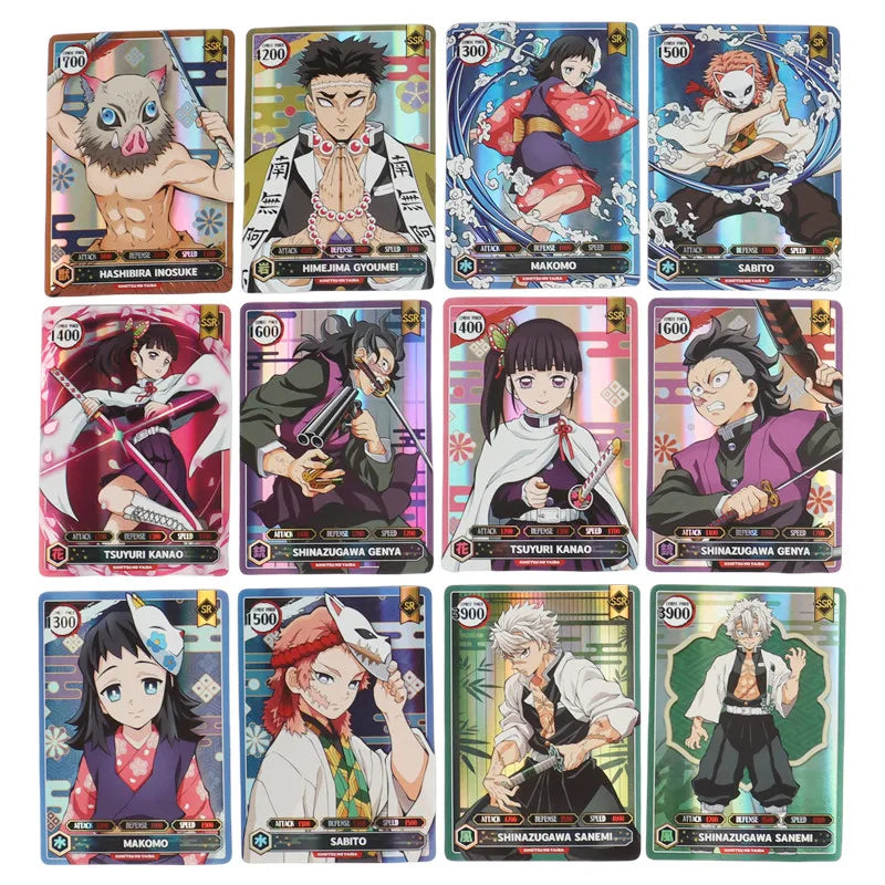 50PCS Demon Slayer Cards English Version SSR Card Ultra Rare Card