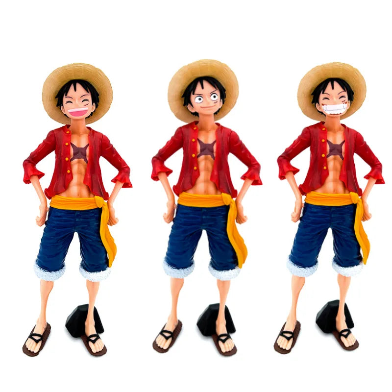 Hot 28cm  One Piece Anime Figure Confident Smiley Luffy Three Form