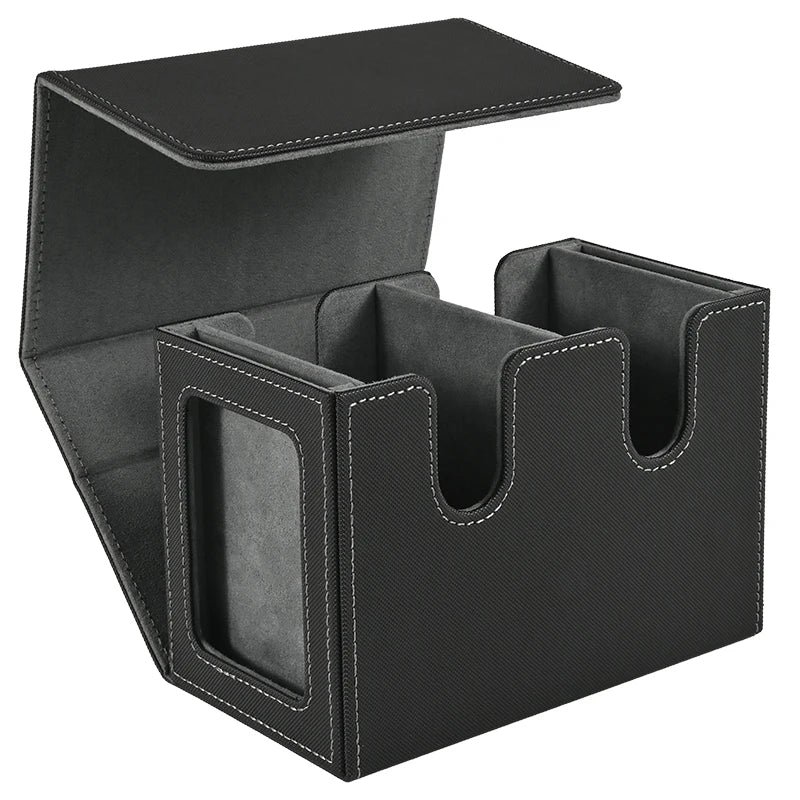 Card Deck Box with 2 Commander Display, Double Deck Box for 140+