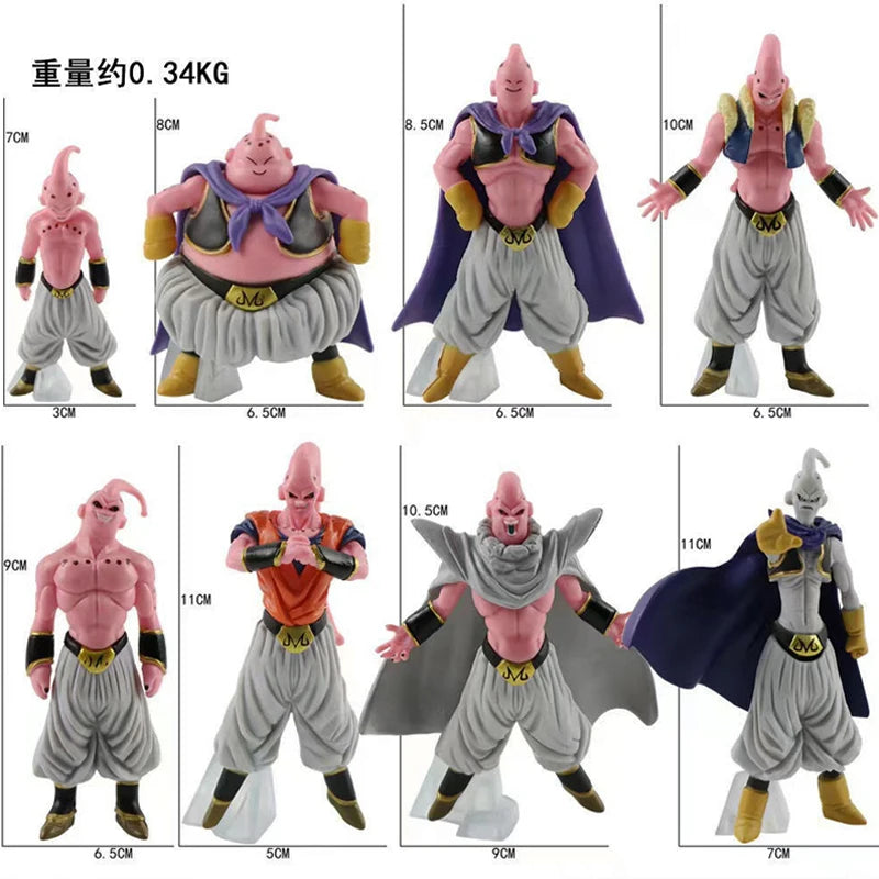 Hot 8pcs/Set  Dragon Ball Z Anime Figure Majin Buu  Fat Buu PVC Action