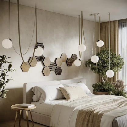 12 Pack – Acoustic Hexagon Wood Panels | 3D Wall Decor