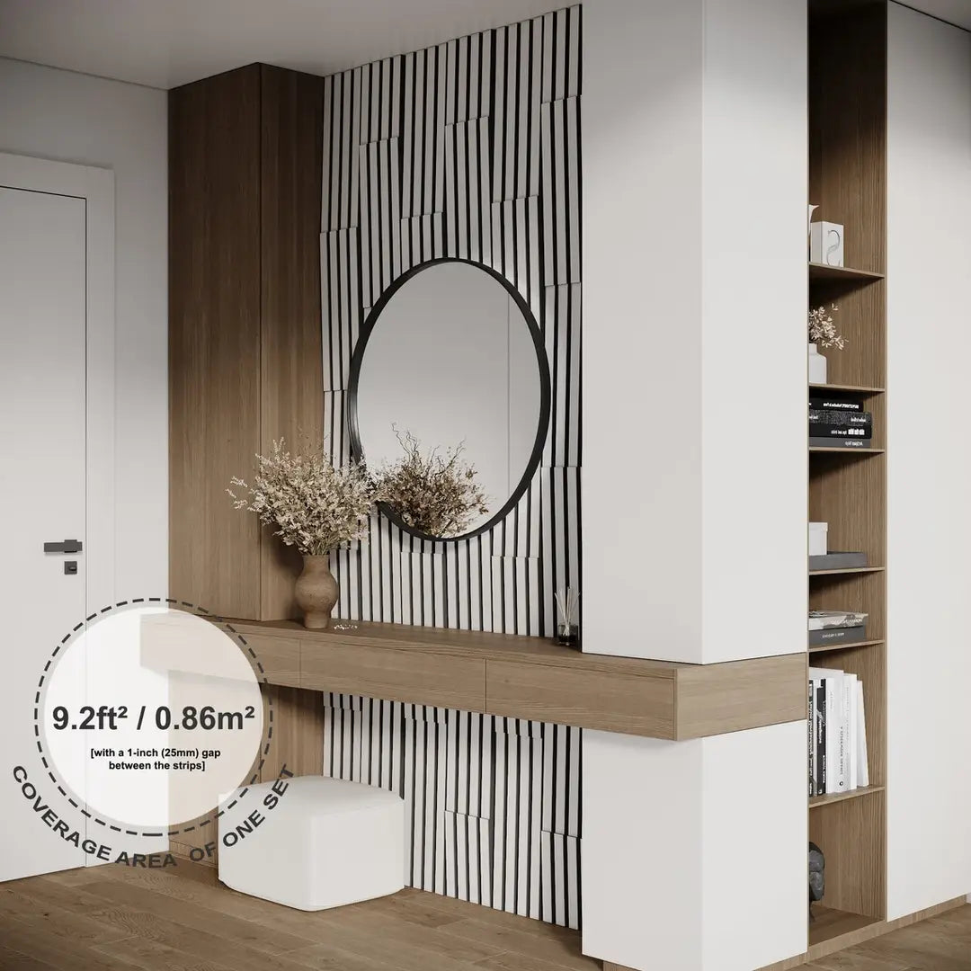 Acoustic Slat Wood Wall Panels «Loza-3» | 1.2" Width | Decor