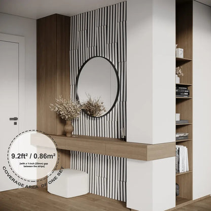 Acoustic Slat Wood Wall Panels «Loza-3» | 1.2" Width | Decor