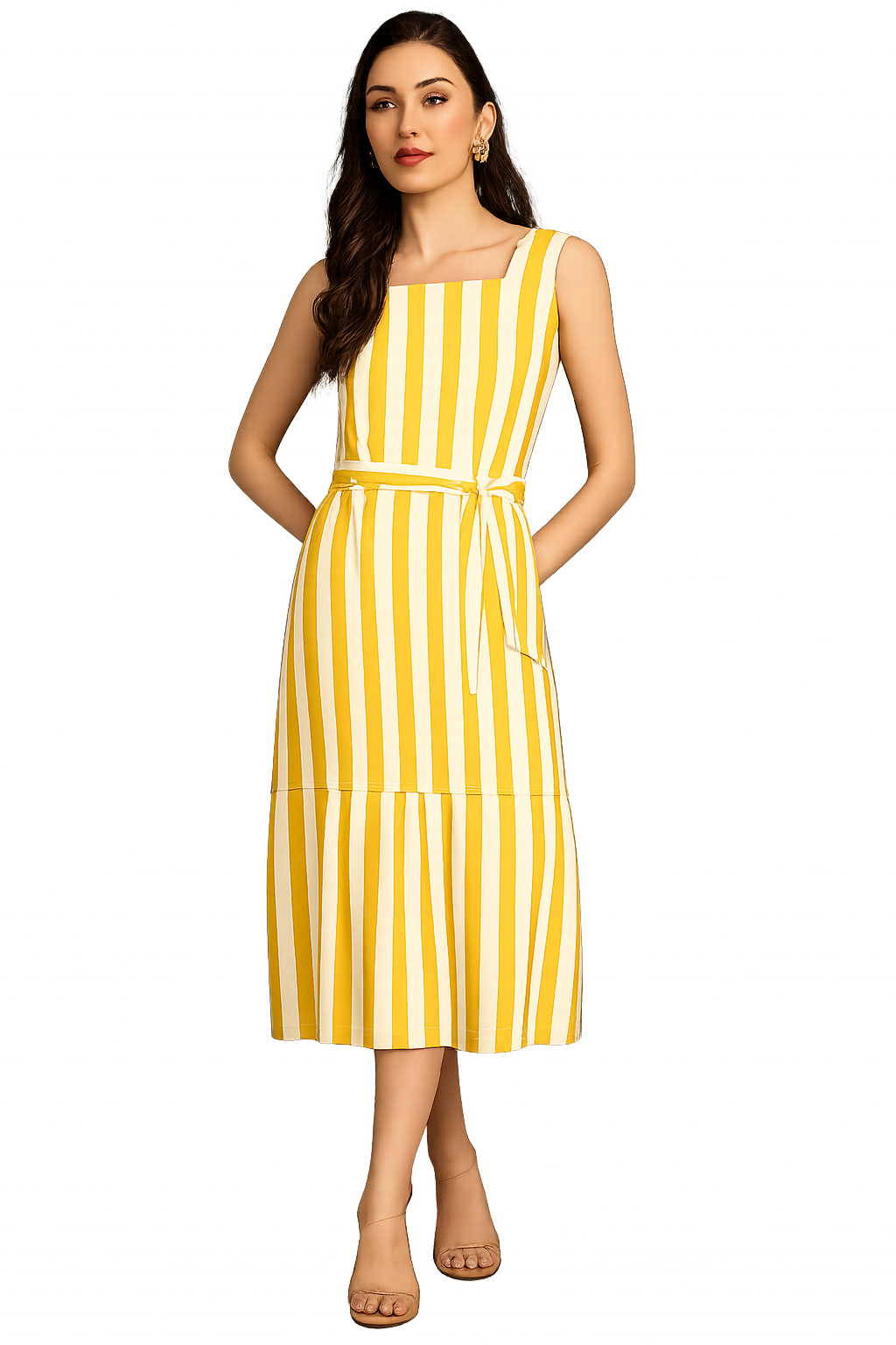 Bohemian Women's Maxi Dress – Brown & Black Geometric Print, Flared